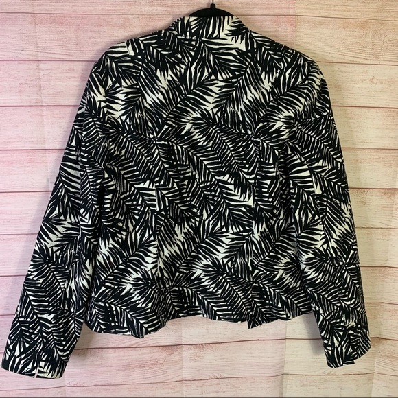 Charter Club Black White Print Blazer Size 14 - Picture 3 of 3